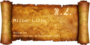 Miller Lilla névjegykártya